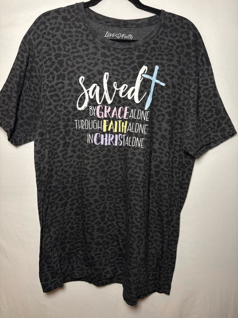 Women’s Black Leopard 'Saved' Graphic Tee